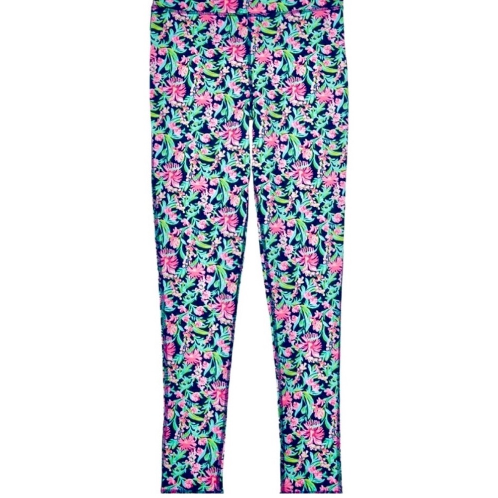 Lilly Pulitzer Mini Weekender Leggings, Low Tide Navy Garden Variety, XL